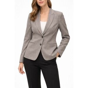 Theory Women's Blazer Jacket Classic Fit Two Button Neutral Pattern Size 4